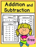 Addition and Subtraction Math Activities Worksheets - Free