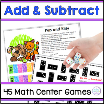 Preview of Addition and Subtraction Games - Print and Go Easy Prep Math Center Activities