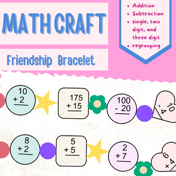 Preview of Addition and Subtraction Math Craft - Friendship Crafts - Math Activity