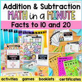 Addition and Subtraction within 10 & 20 Flashcards, Worksh