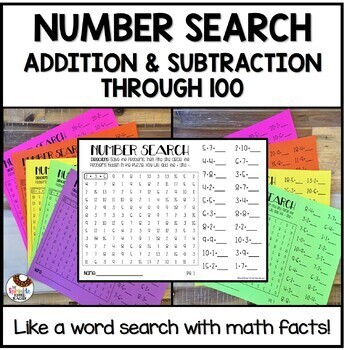 Preview of Addition and Subtraction Math Facts Fluency - Number Search