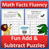 Adding and Subtracting within 20 Fun Math Facts Fluency Wo