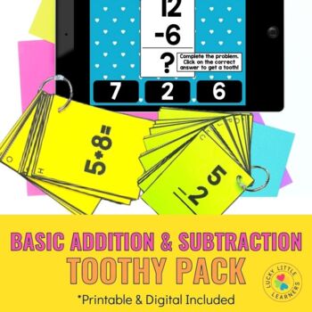 Preview of Addition and Subtraction Math Facts Toothy® Pack | Printable and Digital Games