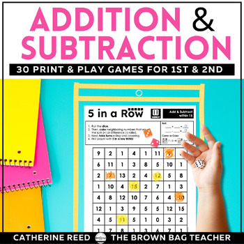 Preview of Addition and Subtraction Math Games: 30 Print and Play Board Games for 1st & 2nd