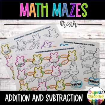 Preview of Addition and Subtraction Worksheets| Math Center | Math Facts | Spring