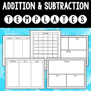 Preview of Addition and Subtraction Math Tools, Place Value Mats, & Templates