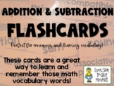Addition and Subtraction - Math Vocabulary Cards