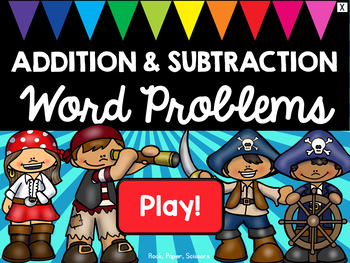 Preview of Addition and Subtraction Math Word Problems PowerPoint K.OA.A.2