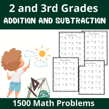 Preview of Addition and Subtraction Math worksheets 2 & 3rd Grade The ULTIMATE Math