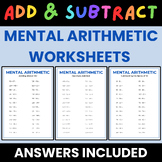 Addition and Subtraction Mental Arithmetic Worksheets with