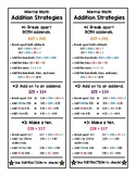 Addition and Subtraction Mental Math Strategies Bookmark
