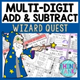 Addition and Subtraction Multi Digit Math Quest Game - Who