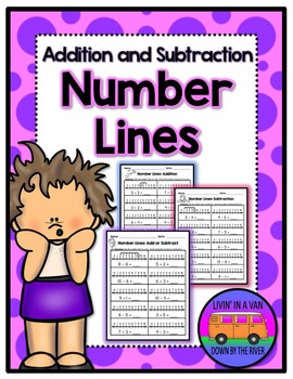 Preview of Addition and Subtraction Number Lines - 15 Worksheets and EASEL Activities