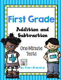 Addition and Subtraction One Minute Math Test - First Grade