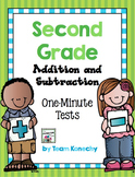 Addition and Subtraction One Minute Math Test - Second Grade