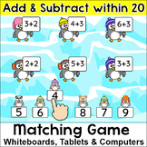 Penguins Addition and Subtraction Matching Game - Fun Wint