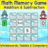 Addition and Subtraction Game - Penguins Memory Matching W