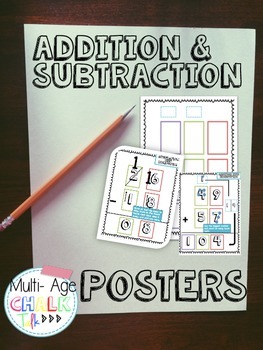 Preview of Addition and Subtraction Posters {FREEBIE}