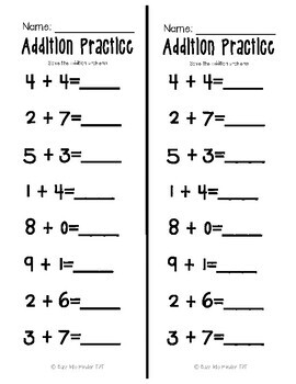 addition and subtraction practice worksheets by buzz into kinder