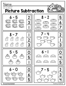 addition and subtraction practice for kindergarten by kinderfest