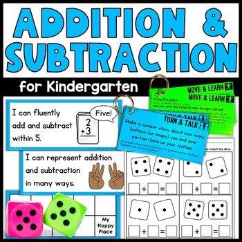Preview of Addition and Subtraction Kindergarten Worksheets and Activities - Within 10
