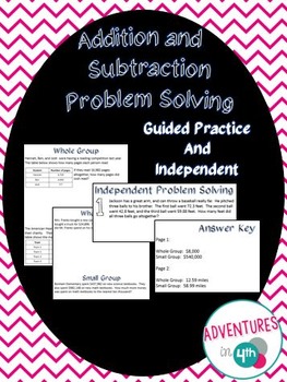 problem solving model addition and subtraction lesson 1 12