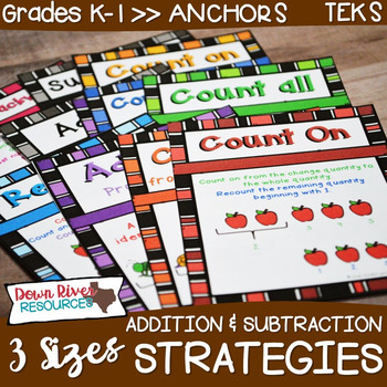 Preview of Addition and Subtraction Problem Solving Strategy Anchor Charts {TEKS/CCSS}