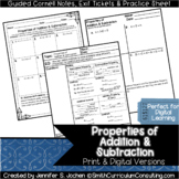 Addition and Subtraction Properties Guided Cornell Notes