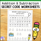 Addition and Subtraction Secret Code Puzzles - Early Finis