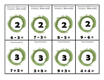 Addition And Subtraction Sorry Game Cards By Jennifer Johnson Tpt