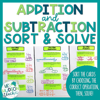 Preview of Addition and Subtraction Activity Sort