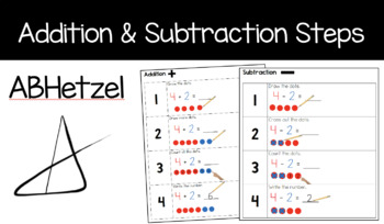 Preview of Addition and Subtraction Steps/Instructions Visuals for Autism/Special Education