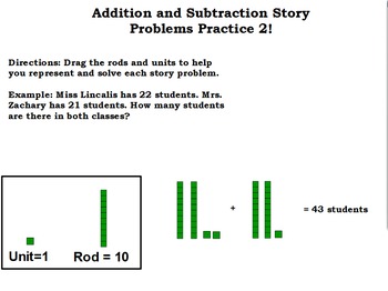 Preview of Addition and Subtraction Story Problems - Rod and Units Flipchart 2