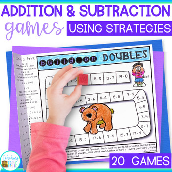 Preview of Addition and Subtraction within 20 Addition and Subtraction Games Fact Fluency