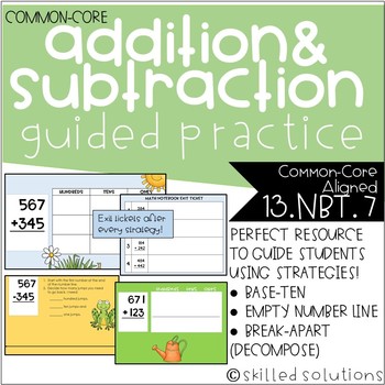 Preview of Addition and Subtraction Guided Practice with Strategies
