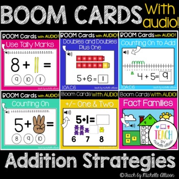 Preview of Summer Boom Cards for Addition & Subtraction Within 20 - Math Boom Cards