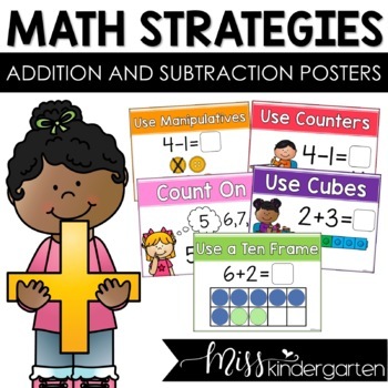 Preview of Math Posters Addition and Subtraction Strategies Kindergarten and First Grade
