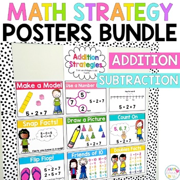 Preview of Addition and Subtraction Strategies | Math Strategy Poster Bundle Anchor Charts
