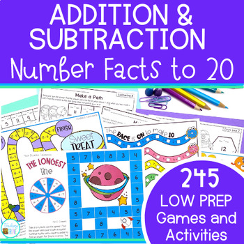 Preview of Addition and Subtraction for Math Fact Fluency | Adding & Subtracting Math Games