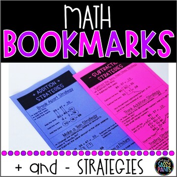 Preview of Math Bookmarks | Addition and Subtraction Strategies | Student Math Tools