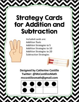 Preview of Addition and Subtraction Strategy Cards for Small Group Guided Math