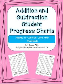 Preview of Addition and Subtraction Student Progress Charts {Common Core Aligned}