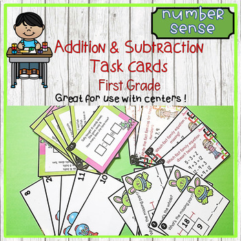 Preview of Addition and Subtraction Task Cards