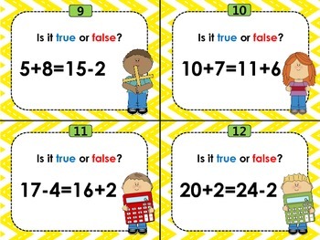 First Grade Addition and Subtraction Task Cards- Common Core Aligned