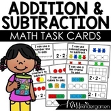 Addition and Subtraction Task Cards Kindergarten Math Centers Bundle