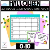 Halloween Addition and Subtraction Task Cards