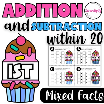 Preview of Addition and Subtraction Task Cards for 1st Grade