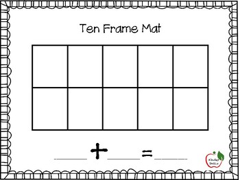 Addition and Subtraction Ten Frame Mats by Kinder-Skills | TPT