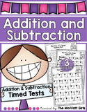 Addition and Subtraction Tests (3 Versions)!