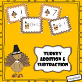 Addition and Subtraction Thanksgiving cards (Turkey and pilgrims)